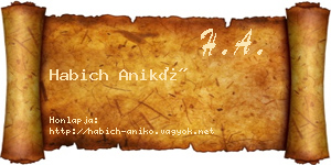 Habich Anikó névjegykártya